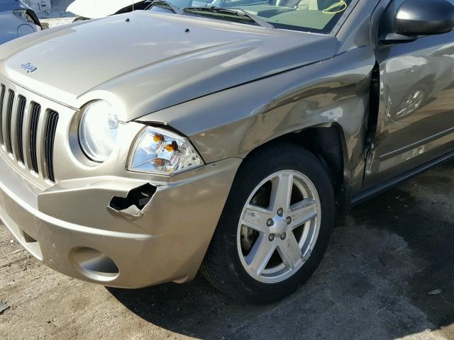 1J8FT47038D589489 - 2008 JEEP COMPASS SP TAN photo 9