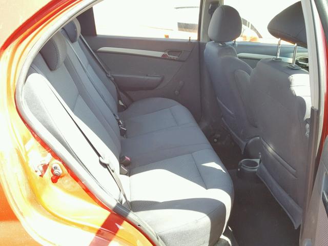 KL1TD56658B130888 - 2008 CHEVROLET AVEO BASE Қызыл фото 6