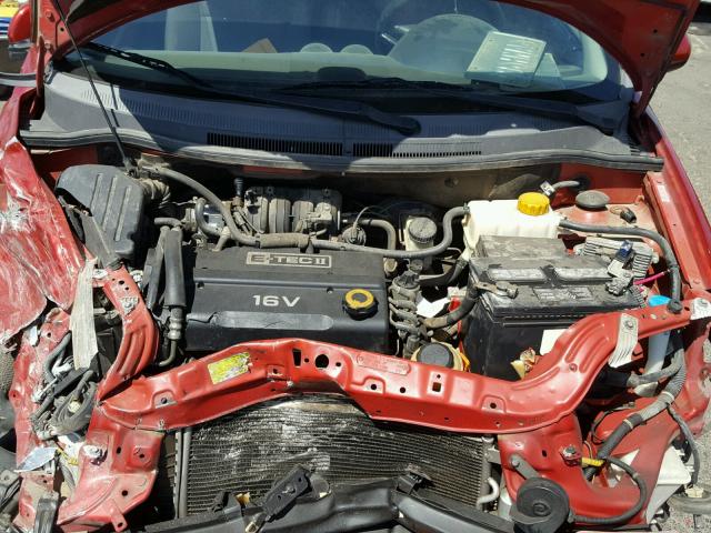 KL1TD56658B130888 - 2008 CHEVROLET AVEO BASE Қызыл фото 7
