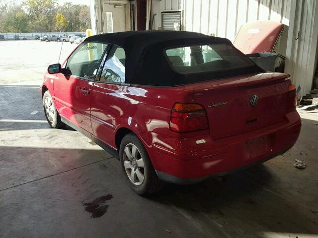 3VWDC21V11M807251 - 2001 VOLKSWAGEN CABRIO GLX 红色 照片 3