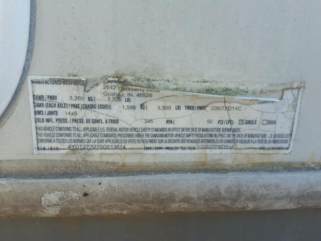 4YDT27R275G913614 - 2005 KEYSTONE OUTBACK WHITE photo 8