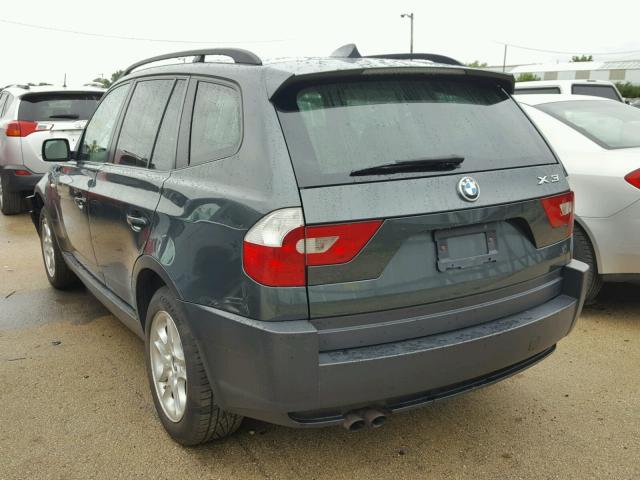 WBXPA73454WB28214 - 2004 BMW X3 2.5I GREEN photo 3