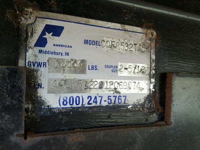 40LW532201P069074 - 2001 UTILITY TRAILER WHITE photo 10