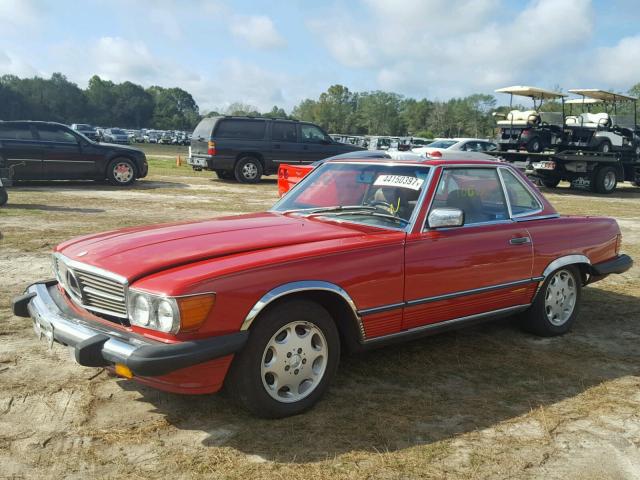 WDBBA48DXHA064152 - 1987 MERCEDES-BENZ 560 RED photo 2