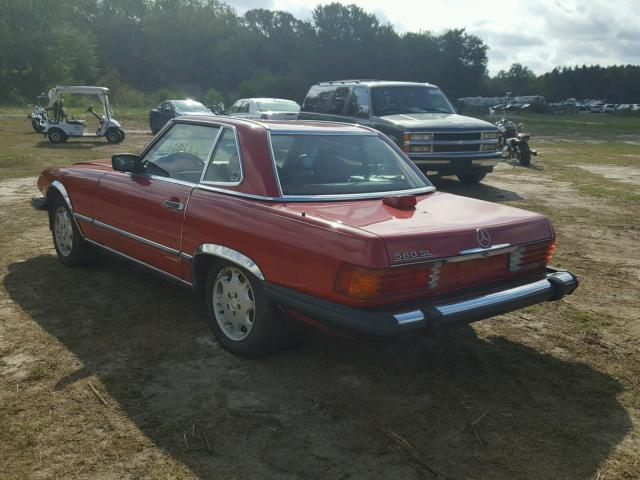 WDBBA48DXHA064152 - 1987 MERCEDES-BENZ 560 RED photo 3