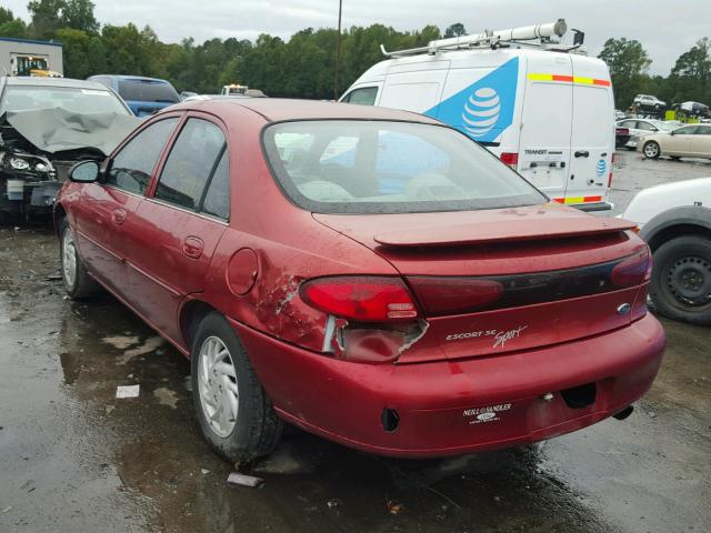 1FAFP13P3XW286797 - 1999 FORD ESCORT SE RED photo 3