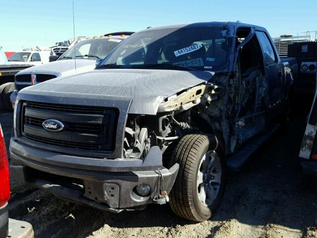 1FTFW1CF5DKF13821 - 2013 FORD F150 SUPER GRAY photo 2