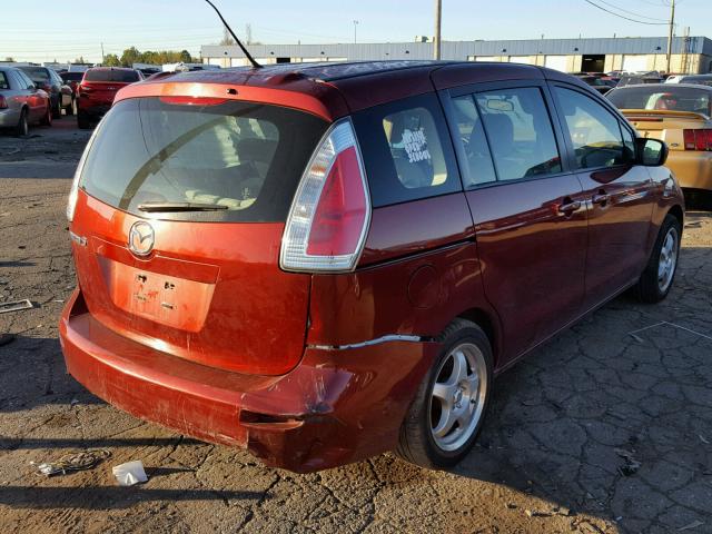 JM1CR2W34A0366383 - 2010 MAZDA 5 BURGUNDY photo 4