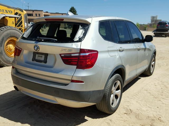 5UXWX5C59BL708273 - 2011 BMW X3 XDRIVE2 GRAY photo 4