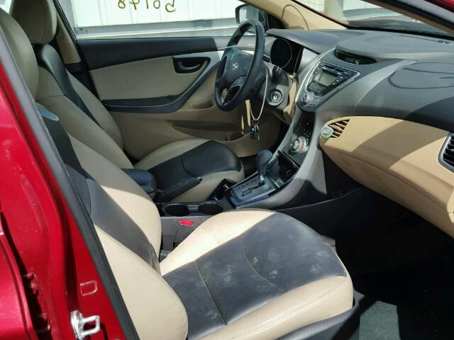 KMHDH4AE3DU661110 - 2013 HYUNDAI ELANTRA GL RED photo 5