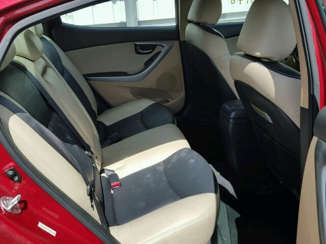 KMHDH4AE3DU661110 - 2013 HYUNDAI ELANTRA GL RED photo 6