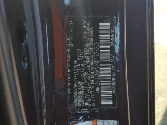 JF1ZNAA13D1723272 - 2013 TOYOTA SCION FR-S PURPLE photo 10