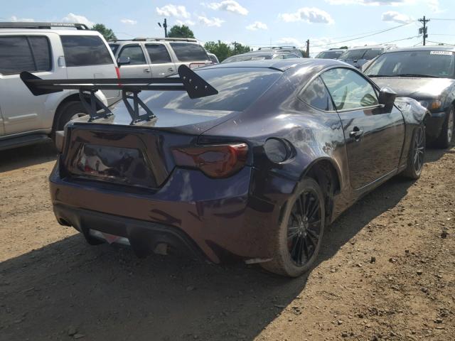 JF1ZNAA13D1723272 - 2013 TOYOTA SCION FR-S PURPLE photo 4