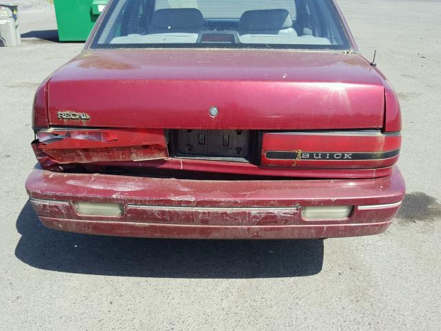 2G4WB55L6R1448504 - 1994 BUICK REGAL CUST RED photo 9