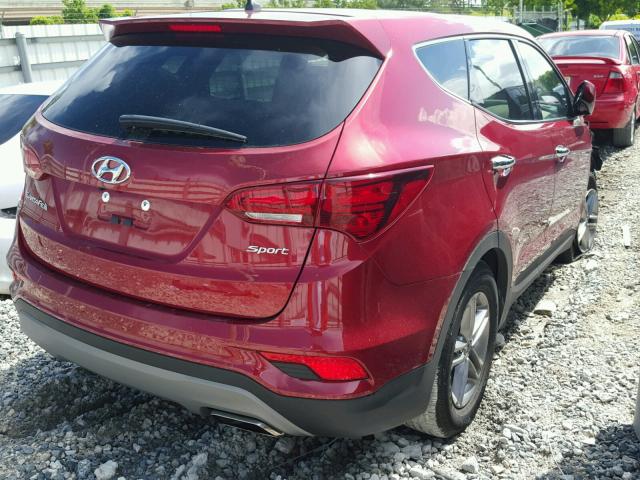 5XYZT3LB9JG545249 - 2018 HYUNDAI SANTA FE S RED photo 4