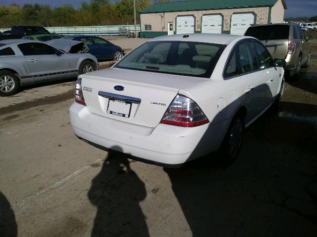 1FAHP25W79G112196 - 2009 FORD TAURUS LIM WHITE photo 4