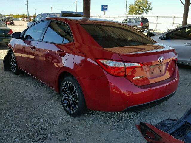 5YFBURHE6FP195957 - 2015 TOYOTA COROLLA L RED photo 3