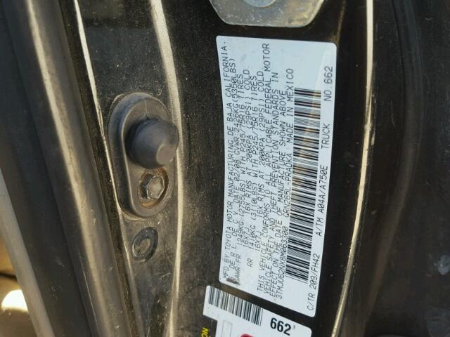 3TMJU62NX8M063300 - 2008 TOYOTA TACOMA DOU BLACK photo 10