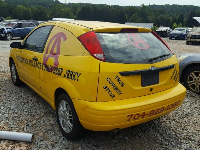 1FAFP31N96W148435 - 2006 FORD FOCUS ZX3 YELLOW photo 3