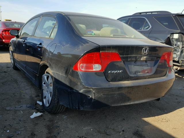 1HGFA16546L055351 - 2006 HONDA CIVIC LX BLACK photo 3