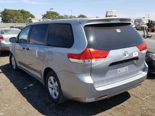 5TDZK3DC7ES476225 - 2014 TOYOTA SIENNA BAS GRAY photo 3