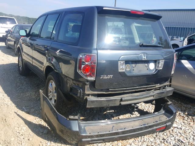 5FNYF28156B031474 - 2006 HONDA PILOT LX GRAY photo 3