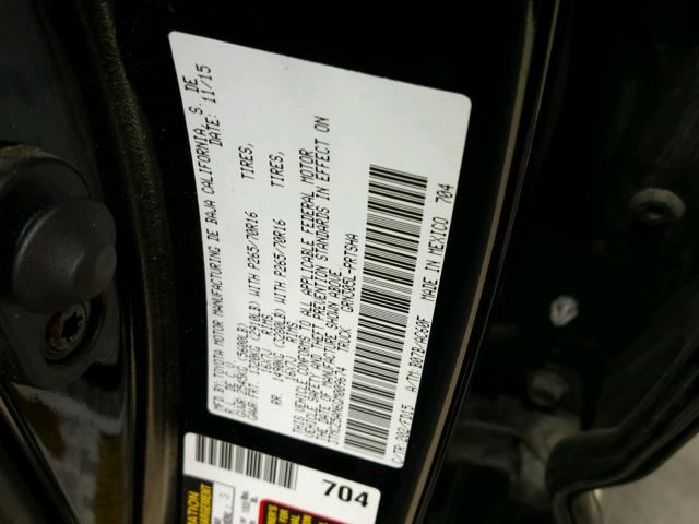 3TMCZ5AN6GM009674 - 2016 TOYOTA TACOMA DOU BLACK photo 10