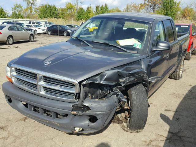 1D7HG38K64S622429 - 2004 DODGE DAKOTA GRAY photo 2