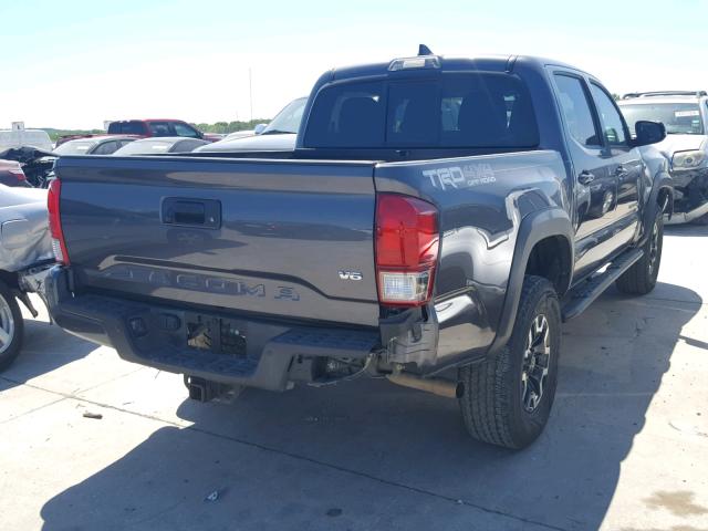5TFCZ5AN3GX031416 - 2016 TOYOTA TACOMA DOU GRAY photo 4