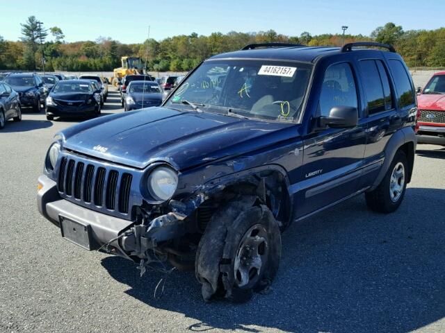 1J4GL48K04W151811 - 2004 JEEP LIBERTY BLUE photo 2