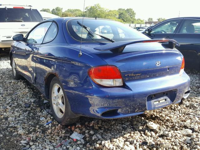 KMHJG35F11U251968 - 2001 HYUNDAI TIBURON BLUE photo 3