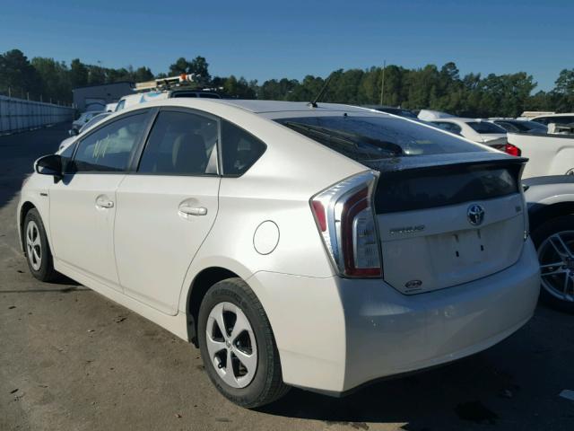 JTDKN3DU9C5465991 - 2012 TOYOTA PRIUS WHITE photo 3