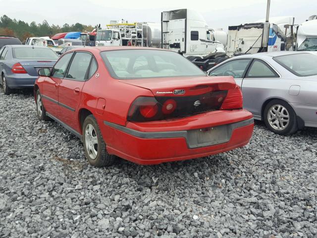 2G1WF52EX49322809 - 2004 CHEVROLET IMPALA RED photo 3