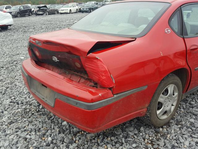 2G1WF52EX49322809 - 2004 CHEVROLET IMPALA RED photo 9