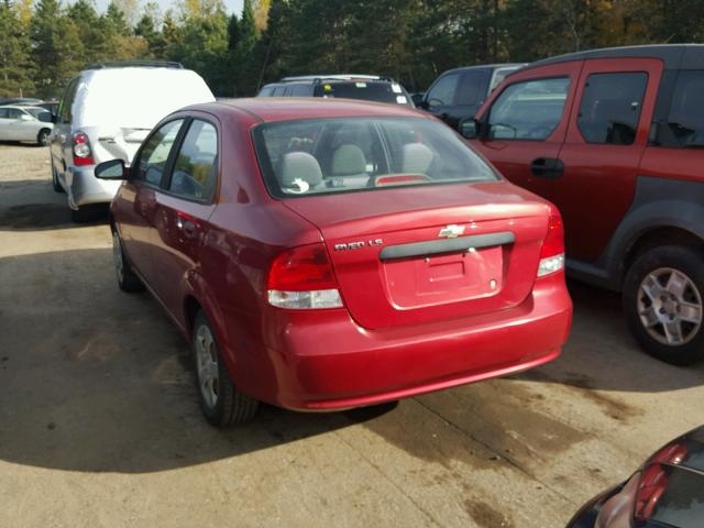KL1TD52655B358214 - 2005 CHEVROLET AVEO BASE RED photo 3