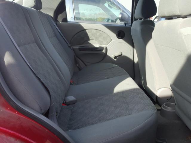 KL1TD52655B358214 - 2005 CHEVROLET AVEO BASE RED photo 6