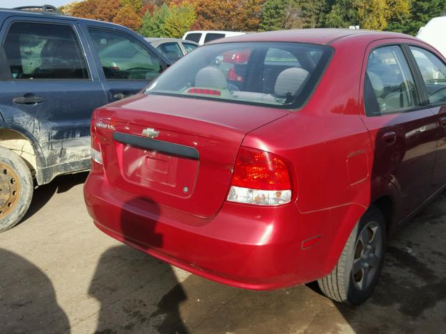 KL1TD52655B358214 - 2005 CHEVROLET AVEO BASE RED photo 9