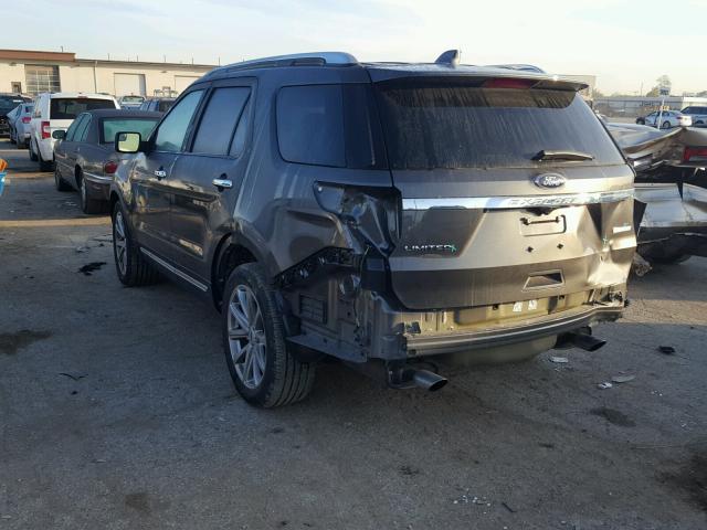 1FM5K7FH6HGC09330 - 2017 FORD EXPLORER L CHARCOAL photo 3