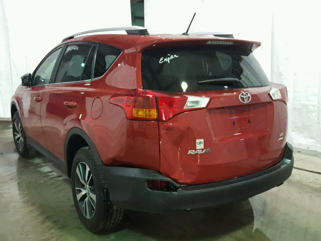 2T3BFREV6DW077229 - 2013 TOYOTA RAV4 LE RED photo 3