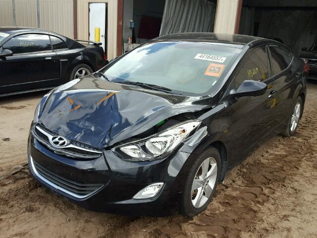 5NPDH4AEXDH376967 - 2013 HYUNDAI ELANTRA BLACK photo 2