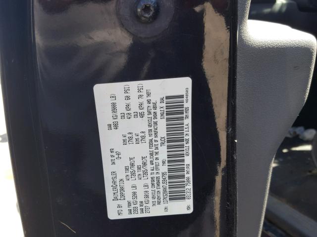1D7KS28AX7J594795 - 2007 DODGE RAM 2500 S BLACK photo 10