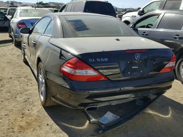 WDBSK71F67F121457 - 2007 MERCEDES-BENZ SL 550 BLACK photo 3