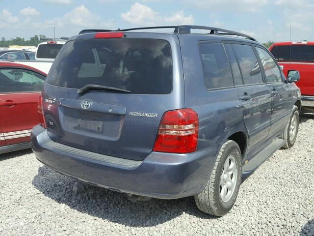 JTEGF21A520039360 - 2002 TOYOTA HIGHLANDER BLUE photo 4