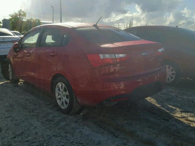 KNADM4A36F6467142 - 2015 KIA RIO LX RED photo 3