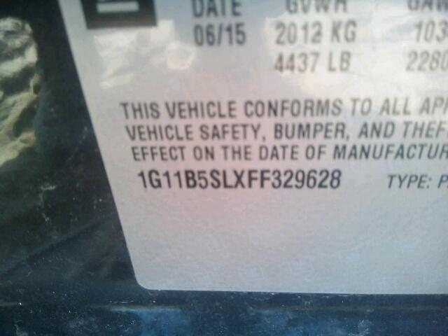 1G11B5SLXFF329628 - 2015 CHEVROLET MALIBU LS შავი ფოტო 10