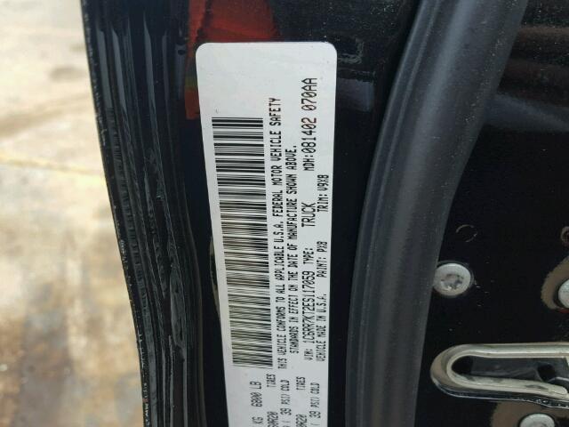 1C6RR7KT2ES117059 - 2014 RAM RAM TRUCK BLACK photo 10