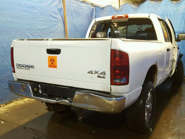 3D7KU28C04G221418 - 2004 DODGE RAM 2500 S WHITE photo 4