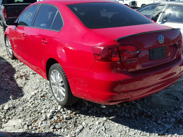 3VW2K7AJ2CM338453 - 2012 VOLKSWAGEN JETTA BASE RED photo 3