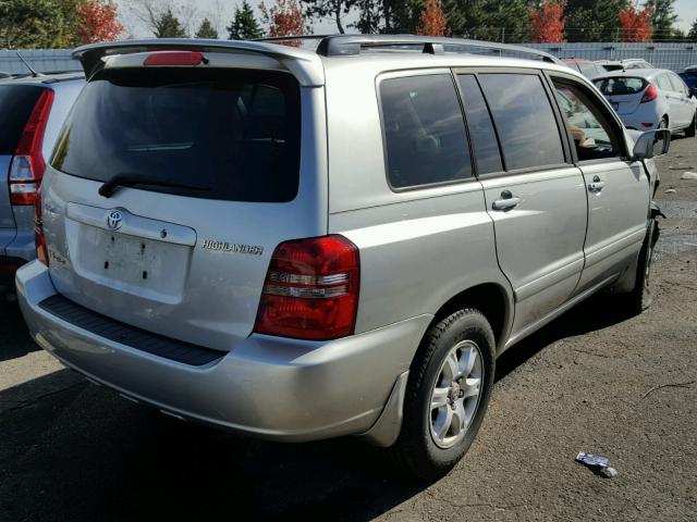 JTEHF21A810004847 - 2001 TOYOTA HIGHLANDER SILVER photo 4