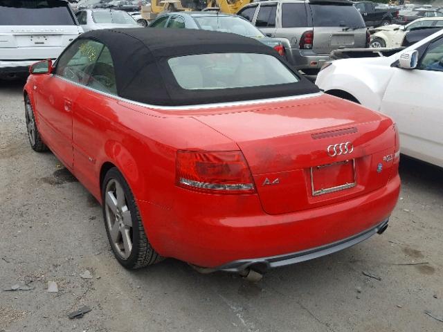 WAUEF48H67K032050 - 2007 AUDI A4 S-LINE RED photo 3